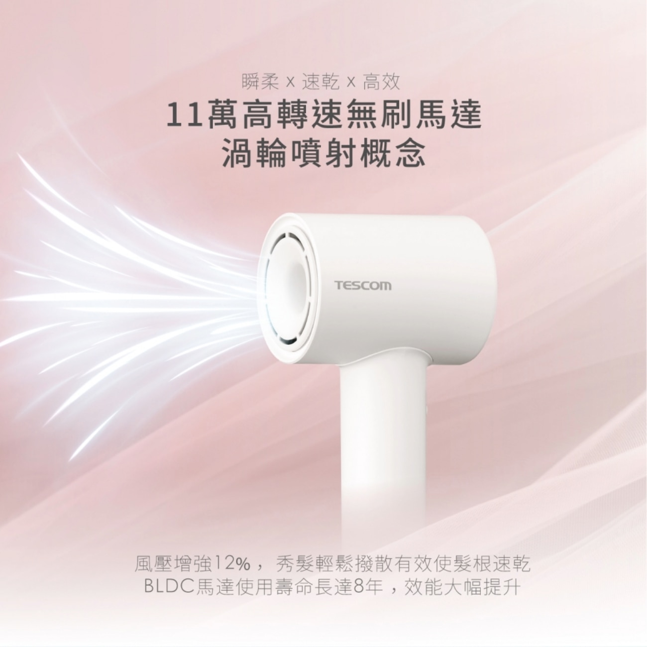 Nobby by Tescom TD760HK-W 白金負離子膠原蛋白BLDC 美髮風筒